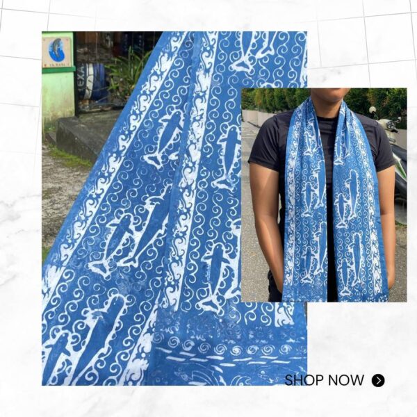 Syal Motif Pesut Mahakam – Elegan, Alami, dan Bermakna!! - Image 2