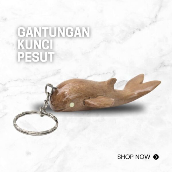 Gantungan Kunci Kayu Pesut - Pesut Lestari