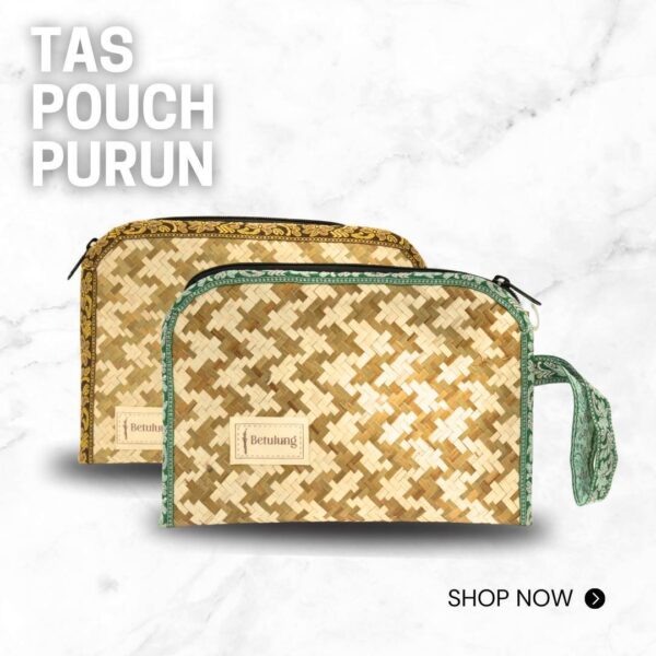Tas Pouch Purun - Pesut Lestari